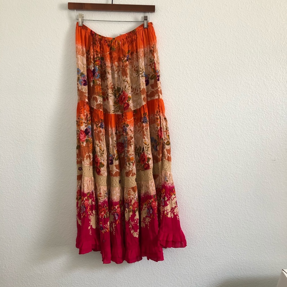 Long floral boho hippy skirt